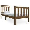 vidaXL Estrutura cama pequena solteiro 75x190 cm madeira castanho mel