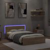 vidaXL Estrutura cama c/ cabeceira/luzes LED 140x190cm carvalho sonoma