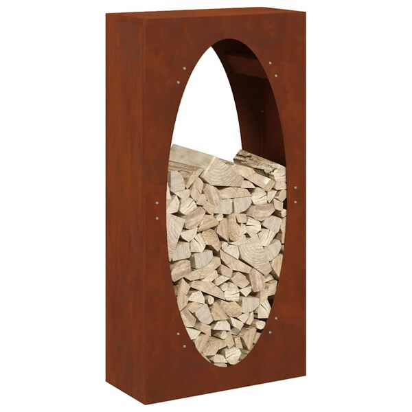 vidaXL Rack de lenha 50x23x100 cm a&ccedil;o resistente &agrave;s intemp&eacute;ries