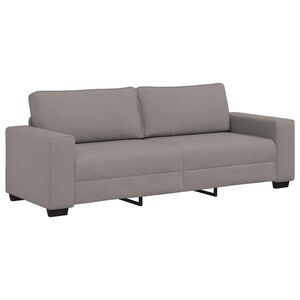 vidaXL Sof&aacute; de 3 lugares tecido 220x77x82 cm cinzento-acastanhado