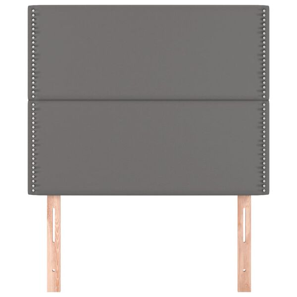 vidaXL Cabeceira Cinza 90x5x118/128 cm Couro Sint&eacute;tico