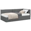 vidaXL Estrutura de Cama de Canto com Colch&atilde;o 2 unid. Cinzeto Veludo