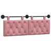 vidaXL Cabeceira Suspensa Rosa 130 x 55 x 7 cm Veludo