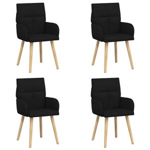 vidaXL Cadeiras de Jantar 4 unid. Tecido Preto 60 x 56 x 96 cm