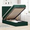 vidaXL Estrutura de cama otomana colch&otilde;es 90x200cm veludo verde escuro