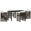 vidaXL Conjunto de Jantar para Jardim 5 unid. Castanho