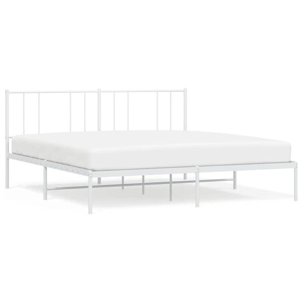 vidaXL Estrutura de cama com cabeceira 183x213 cm metal branco