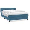 vidaXL Cama com molas/colch&atilde;o 140x210 cm veludo azul-escuro