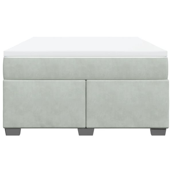 vidaXL Cama com molas/colchão 140x200 cm veludo cinzento-claro