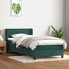 vidaXL Cama com molas/colch&atilde;o verde-escuro 90x210 cm veludo