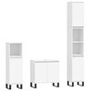 vidaXL 3 pcs conjunto m&oacute;veis casa de banho madeira processada branco