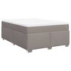 vidaXL Cama com molas/colch&atilde;o 140x190 cm tecido castanho-acinzentado