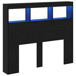 vidaXL Cabeceira Carvalho Preto 120 x 17 x 102 cm Madeira processada