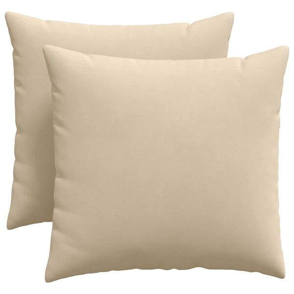 vidaXL Travesseiros de Sof&aacute; 2 pcs Creme 50 x 50 cm tecido