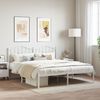 vidaXL Estrutura de cama com cabeceira 160x200 cm metal branco
