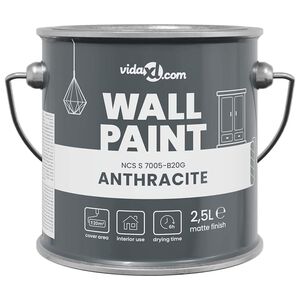 vidaXL Tinta de parede Cinzeto 2,5 L Impress&atilde;o em parede
