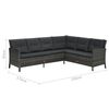 vidaXL 3 pcs conjunto lounge de jardim c/ almofad&otilde;es vime PE cinzento