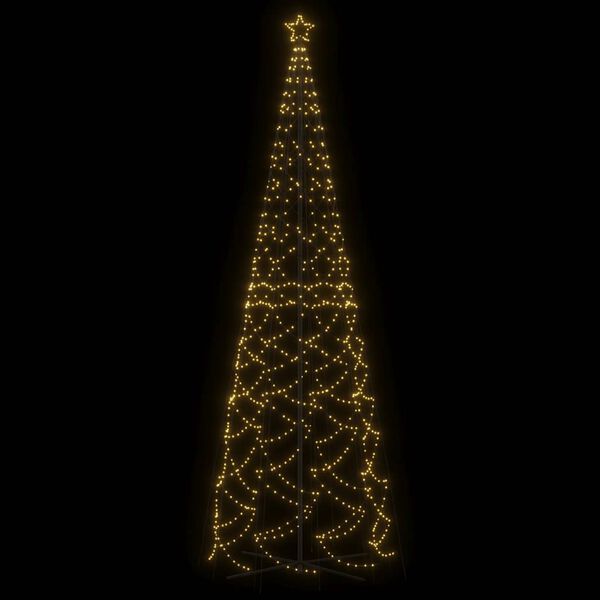 vidaXL Árvore de Natal em cone 1400 luzes LED 160x500 cm branco quente