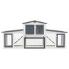 vidaXL Coelheira exterior grande 201x45x85cm madeira cinzento e branco