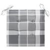 vidaXL Cadeiras de jardim c/ almofad&otilde;es xadrez cinzento 8 pcs teca