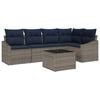 vidaXL Conjunto de Sof&aacute; de Jardim 6 pcs Cinza e Azul Marinho vime PE