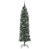 vidaXL &Aacute;rvore Slim de Natal Artificial Verde e Branco 240 cm