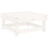 vidaXL Apoio de pés p/ jardim c/ almofadão pinho maciço branco