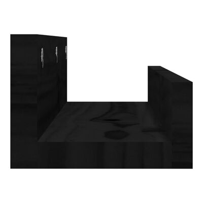vidaXL Prateleiras de parede 2 pcs 50x12x9 cm pinho maciço preto