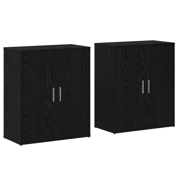 vidaXL Buffet 2 pcs Carvalho Preto 60 x 31 x 70 cm Madeira processada