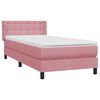 vidaXL Cama com molas/colch&atilde;o 80x220 cm veludo rosa