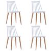 vidaXL Cadeiras de jantar 4 pcs pl&aacute;stico branco