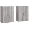 vidaXL Arm&aacute;rios de parede 2 pcs 69,5x34x90 cm cinzento sonoma
