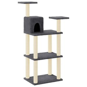 vidaXL &Aacute;rvore p/ gatos postes arranhadores sisal 118,5 cm cinza-escuro