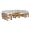 vidaXL Conjunto de Sof&aacute; de Jardim 11 unid. Natural e Branco Creme