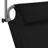 vidaXL Espregui&ccedil;adeira dobr&aacute;vel com toldo e rodas a&ccedil;o preto