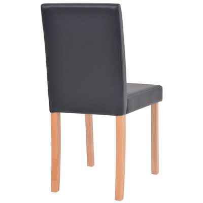 vidaXL Mesa e cadeiras de jantar 5 pcs couro artif. carvalho preto
