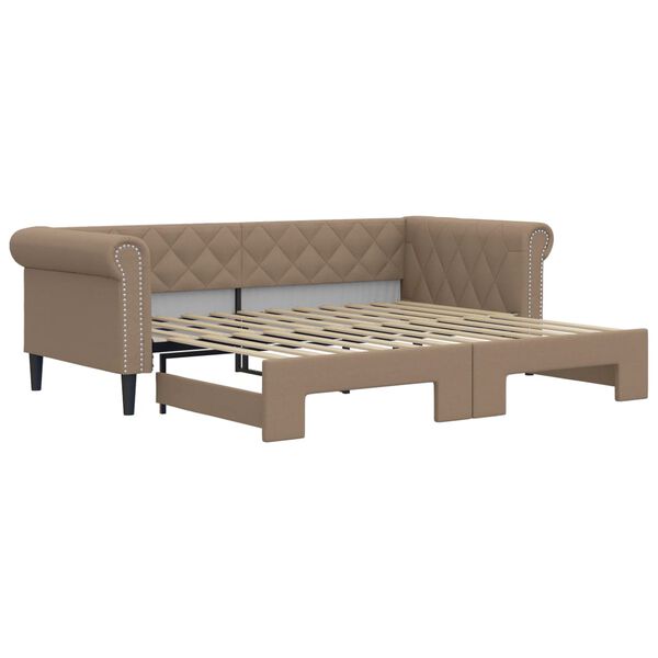 vidaXL Sof&aacute;-cama com gavet&atilde;o 90x200 cm couro artificial cappuccino