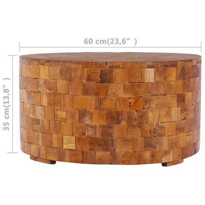 vidaXL Mesa de centro 60x60x35cm madeira de teca maciça