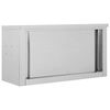 vidaXL M&oacute;vel parede p/ cozinha portas correr 90x40x50cm a&ccedil;o inoxid&aacute;vel