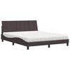 vidaXL Cama com colch&atilde;o Hanko 160x200 cm tecido castanho-escuro