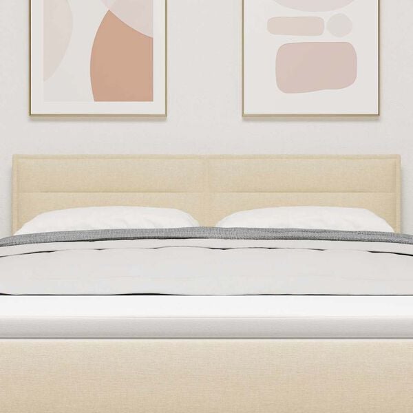 vidaXL Cabeceira com cabeceira Creme 144 cm Couro Sint&eacute;tico