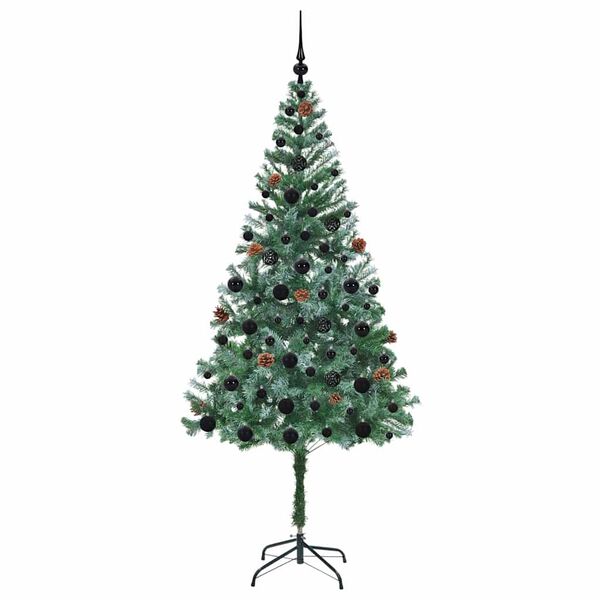 vidaXL &Aacute;rvore de Natal Artificial com 300 LEDs Verde 180 cm PVC e A&ccedil;o