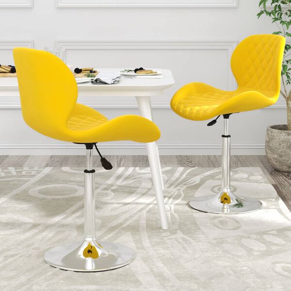 vidaXL Cadeiras de jantar girat&oacute;rias 2 pcs veludo amarelo mostarda