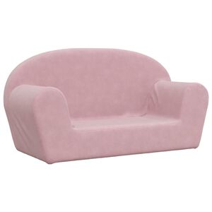 vidaXL Sof&aacute; infantil de 2 lugares pel&uacute;cia macia rosa
