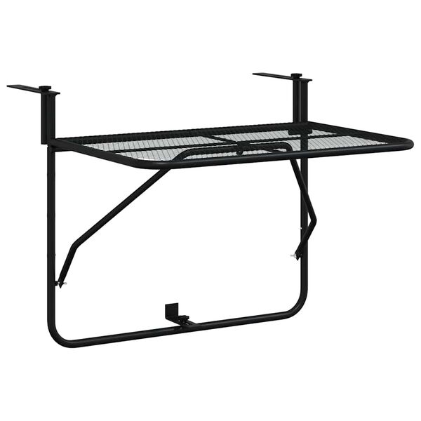 vidaXL Mesa para varanda 60x40 cm a&ccedil;o preto