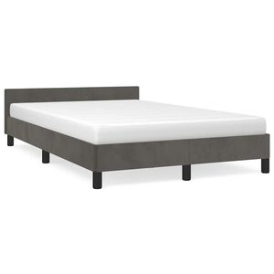 vidaXL Estrutura de cama sem colch&atilde;o 120x200 cm veludo cinzento-escuro