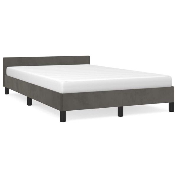 vidaXL Estrutura de cama sem colch&atilde;o 120x200 cm veludo cinzento-escuro