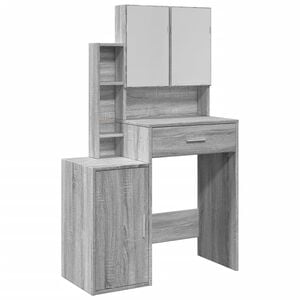 vidaXL Toucador com arm&aacute;rio 80x35x132 cm cor cinzento sonoma