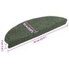 vidaXL Tapetes de escada autoadesivos 10 peças 65x21x4 cm verde semicircular grande