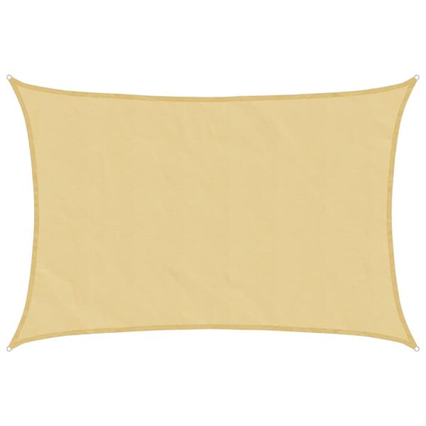vidaXL Para-sol estilo vela 3x2 m oxford 100% poli&eacute;ster cor areia